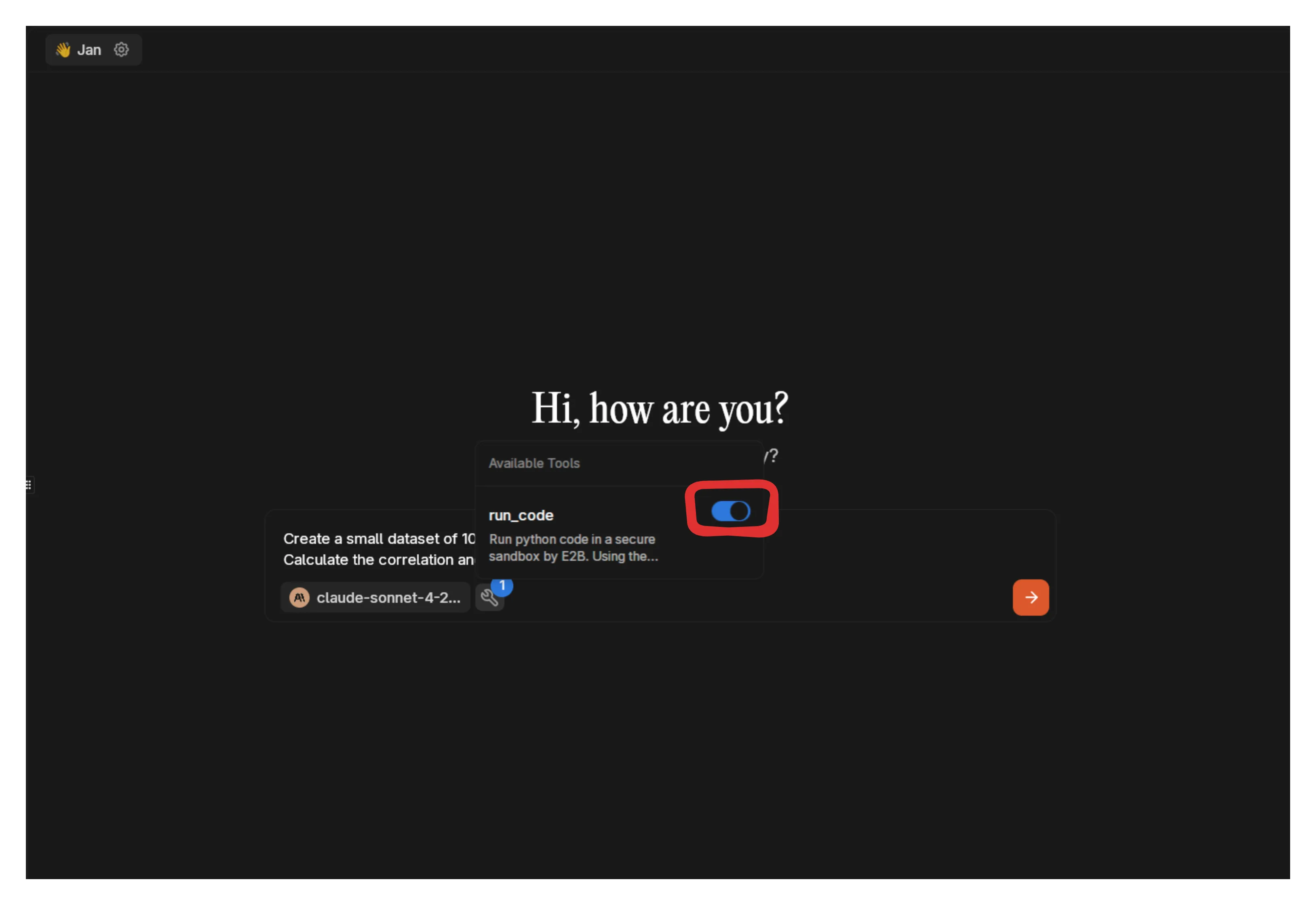 Chat and use E2B MCP 